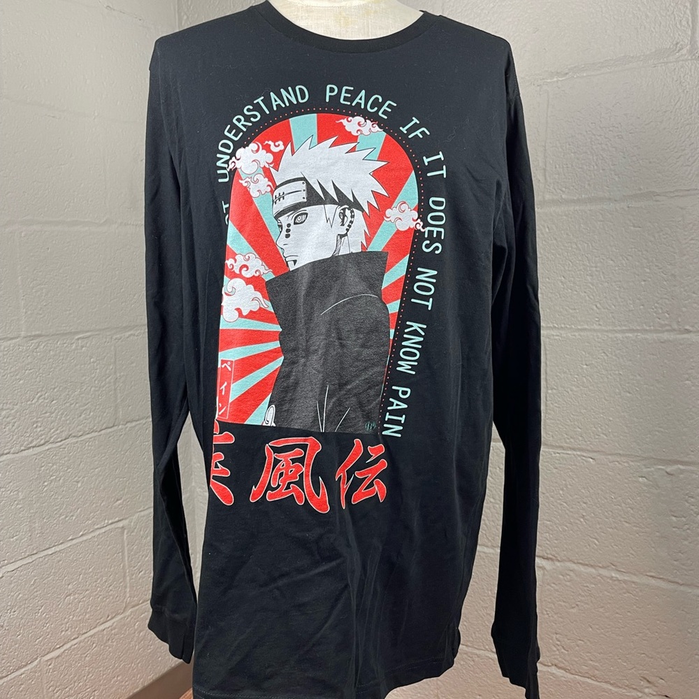XL black animated long sleeve T-shirt